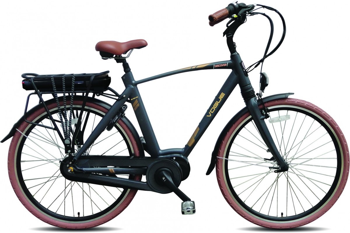 Vogue Elektrische herenfiets 28 inch E-bike Mat-Grijs - fiets kopen? H&H Dutch Bikes!